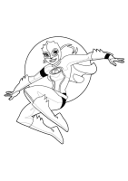 A coloring page of mega mindy